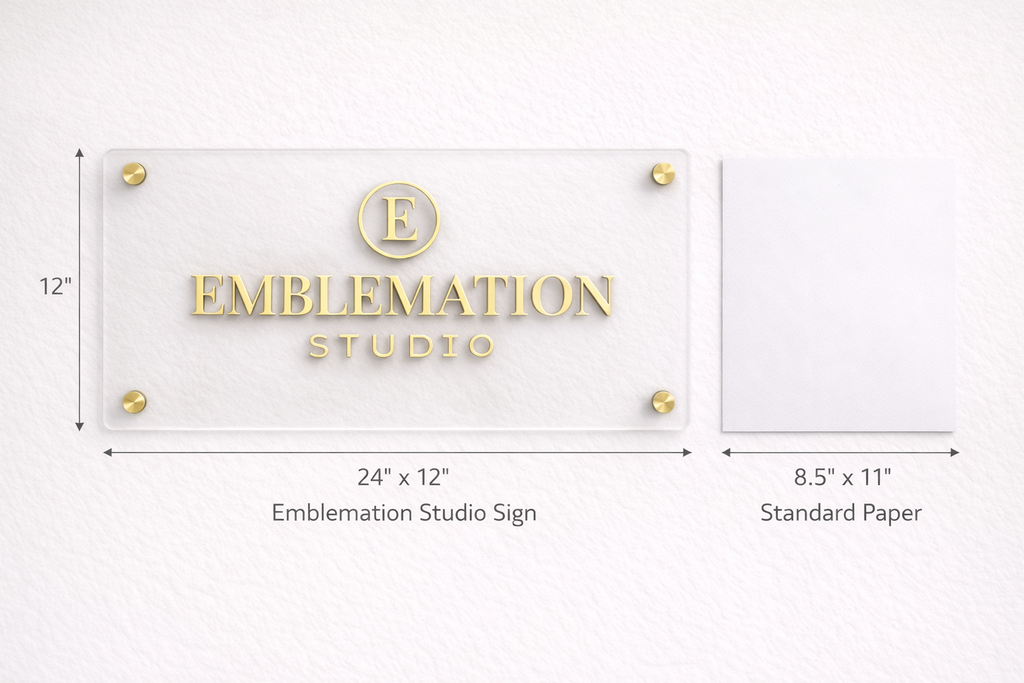 Acrylic backing and mirror finish options comparison chart