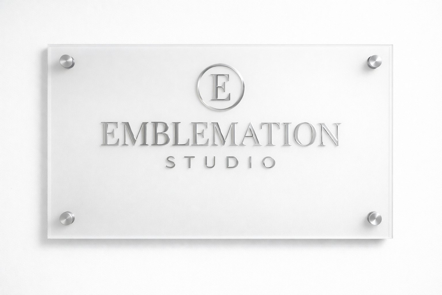 24x12 acrylic monogram sign - frosted backing with silver mirror finish