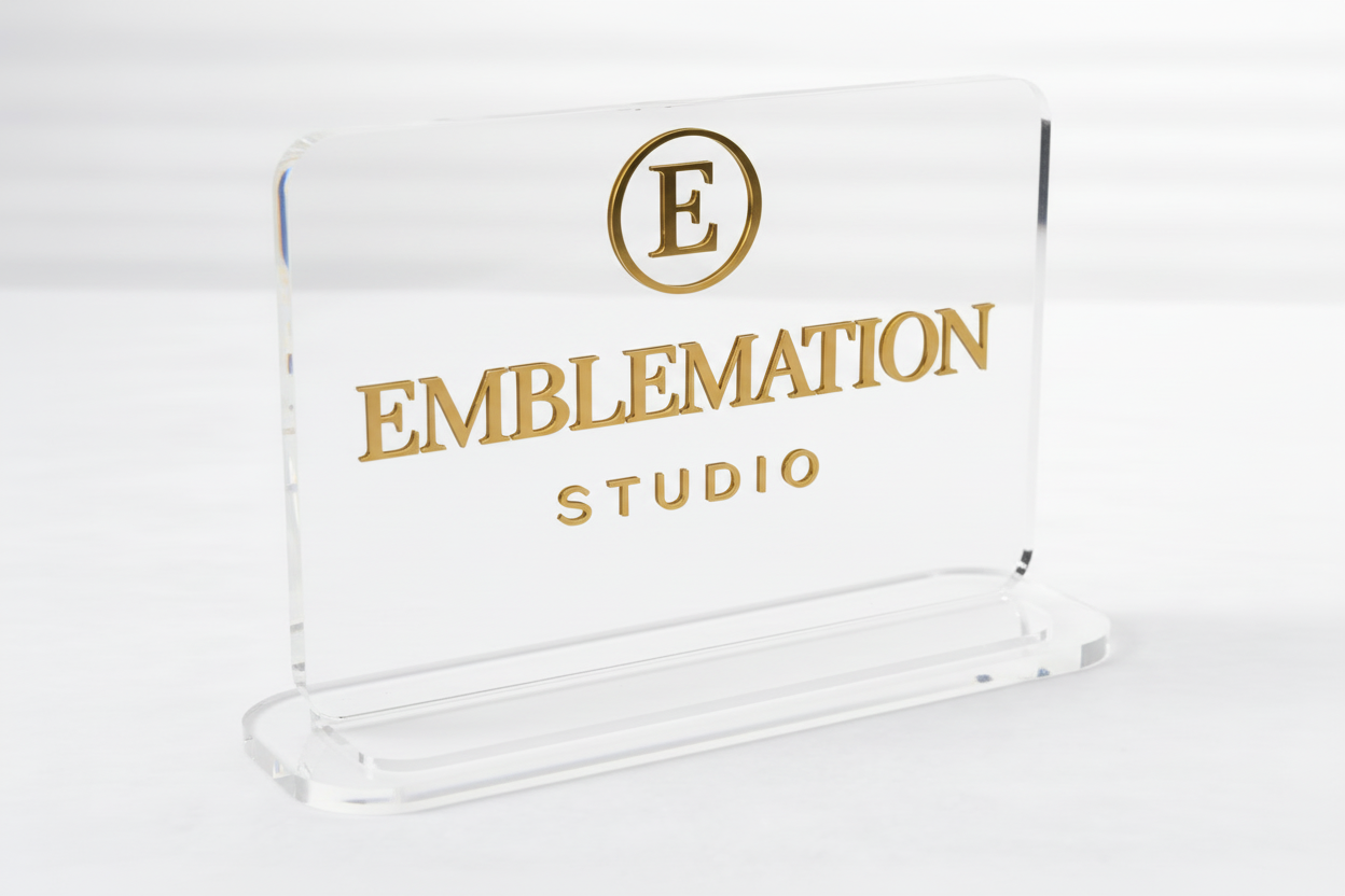 Clear Gold Acrylic Sign
