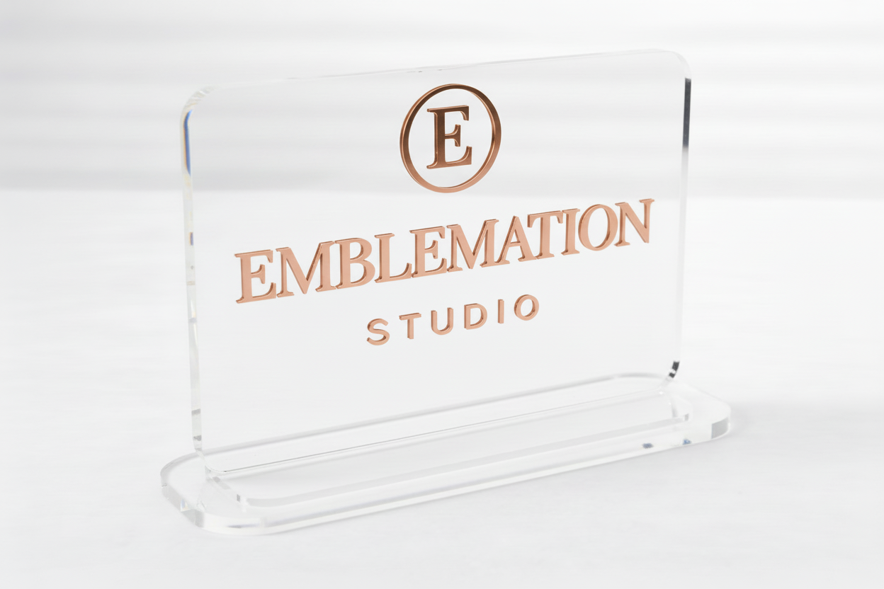 Clear Rose Gold Acrylic Sign