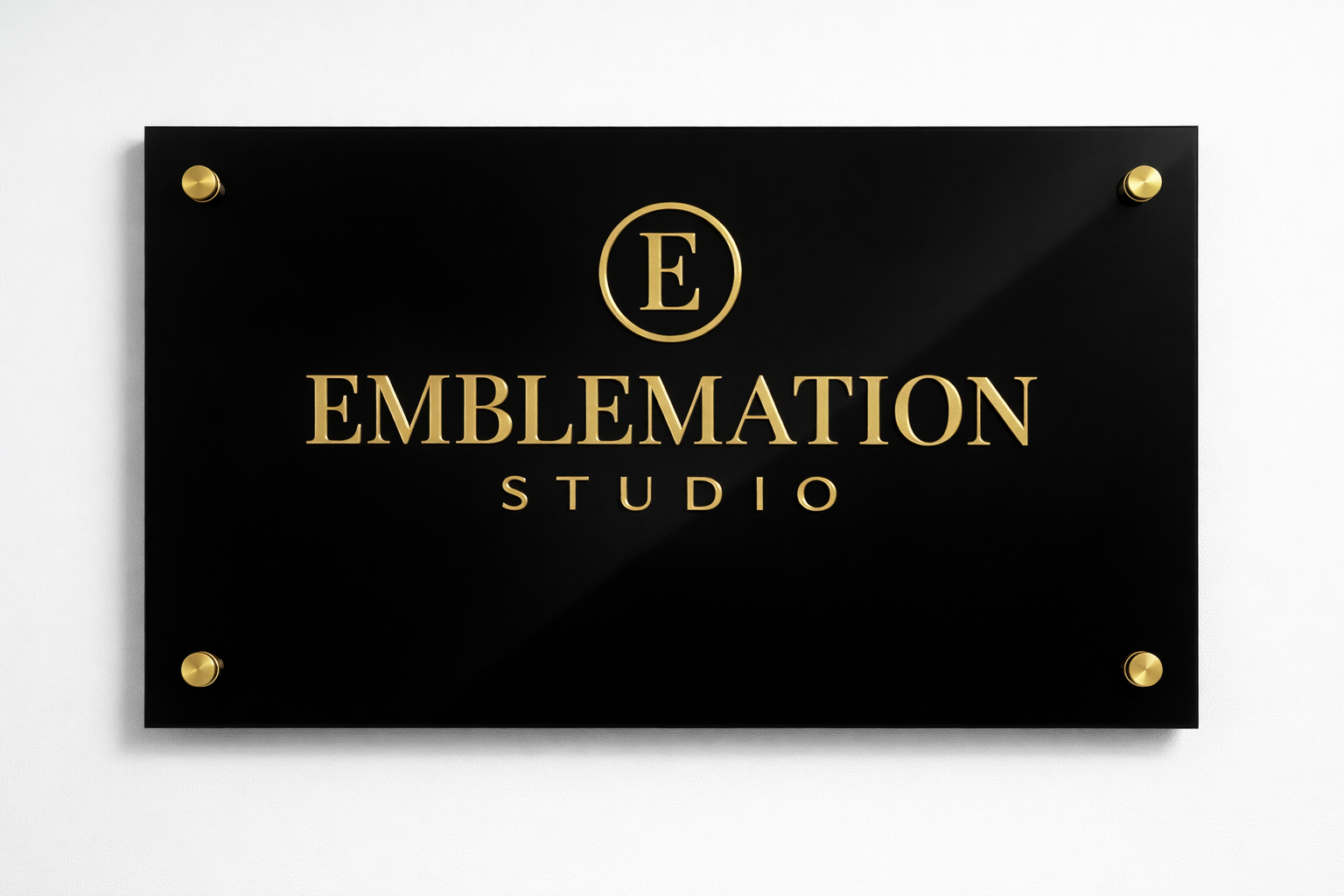 Premium acrylic monogram wall sign with raised mirror lettering