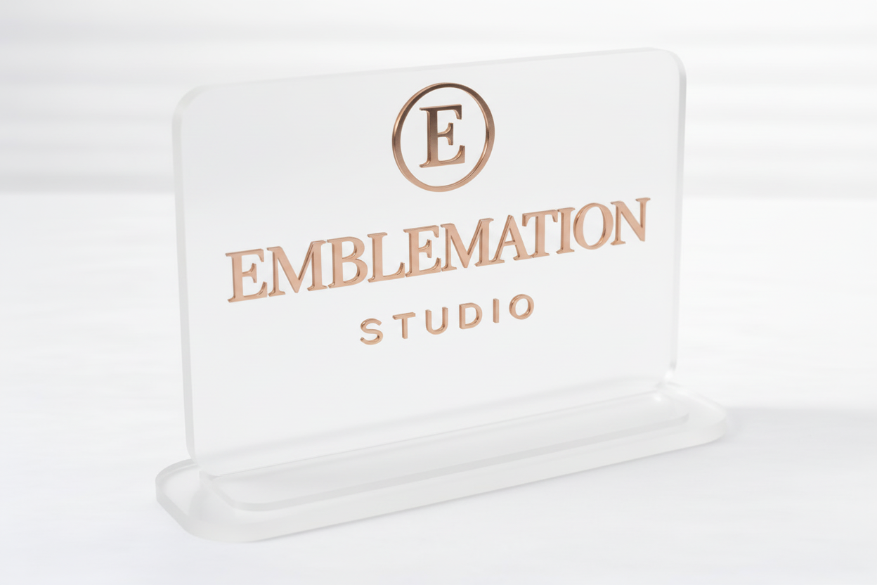 Frosted Rose Gold Acrylic Sign