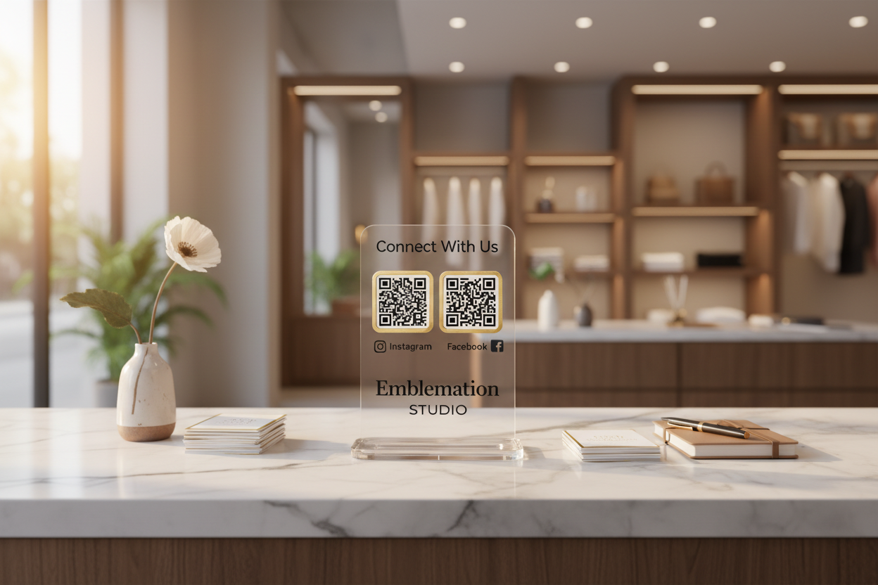 Social Media Connect Sign Hero Shot - Lifestyle Image